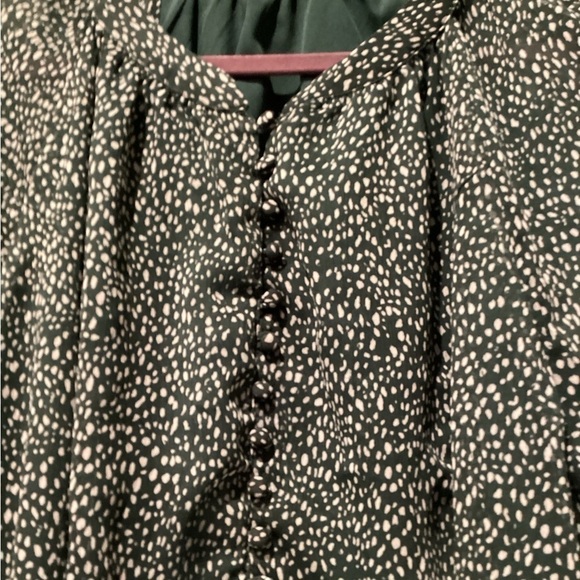 Joie Limited Edition Balloon Long Sleeve Green Flowy Chiffon Fall Mini Dress - Picture 4 of 9